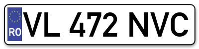 Placuta inmatriculare numar auto  VL-472-NVC, VL 472 NVC, VL472NVC