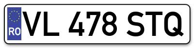 Placuta inmatriculare numar auto  VL-478-STQ, VL 478 STQ, VL478STQ