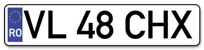 Placuta inmatriculare numar auto  VL-48-CHX, VL 48 CHX, VL48CHX
