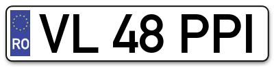 Placuta inmatriculare numar auto  VL-48-PPI, VL 48 PPI, VL48PPI