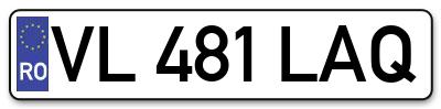 Placuta inmatriculare numar auto  VL-481-LAQ, VL 481 LAQ, VL481LAQ