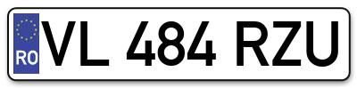 Placuta inmatriculare numar auto  VL-484-RZU, VL 484 RZU, VL484RZU