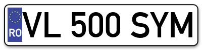 Placuta inmatriculare numar auto  VL-500-SYM, VL 500 SYM, VL500SYM