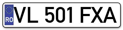 Placuta inmatriculare numar auto  VL-501-FXA, VL 501 FXA, VL501FXA
