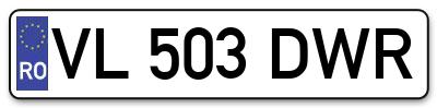 Placuta inmatriculare numar auto  VL-503-DWR, VL 503 DWR, VL503DWR