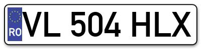 Placuta inmatriculare numar auto  VL-504-HLX, VL 504 HLX, VL504HLX