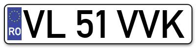 Placuta inmatriculare numar auto  VL-51-VVK, VL 51 VVK, VL51VVK