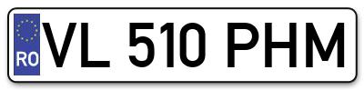Placuta inmatriculare numar auto  VL-510-PHM, VL 510 PHM, VL510PHM