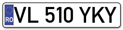 Placuta inmatriculare numar auto  VL-510-YKY, VL 510 YKY, VL510YKY