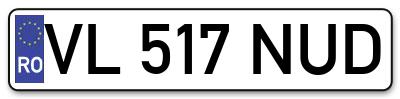 Placuta inmatriculare numar auto  VL-517-NUD, VL 517 NUD, VL517NUD