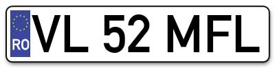 Placuta inmatriculare numar auto  VL-52-MFL, VL 52 MFL, VL52MFL