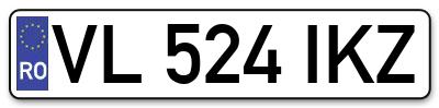 Placuta inmatriculare numar auto  VL-524-IKZ, VL 524 IKZ, VL524IKZ