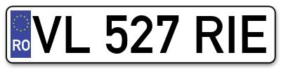 Placuta inmatriculare numar auto  VL-527-RIE, VL 527 RIE, VL527RIE