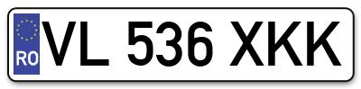 Placuta inmatriculare numar auto  VL-536-XKK, VL 536 XKK, VL536XKK