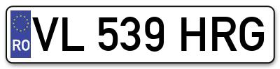 Placuta inmatriculare numar auto  VL-539-HRG, VL 539 HRG, VL539HRG