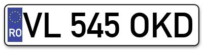 Placuta inmatriculare numar auto  VL-545-OKD, VL 545 OKD, VL545OKD
