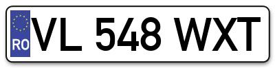 Placuta inmatriculare numar auto  VL-548-WXT, VL 548 WXT, VL548WXT