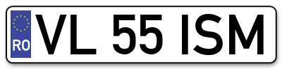 Placuta inmatriculare numar auto  VL-55-ISM, VL 55 ISM, VL55ISM