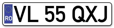 Placuta inmatriculare numar auto  VL-55-QXJ, VL 55 QXJ, VL55QXJ
