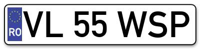 Placuta inmatriculare numar auto  VL-55-WSP, VL 55 WSP, VL55WSP