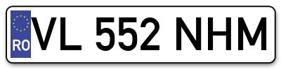 Placuta inmatriculare numar auto  VL-552-NHM, VL 552 NHM, VL552NHM