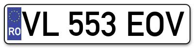 Placuta inmatriculare numar auto  VL-553-EOV, VL 553 EOV, VL553EOV