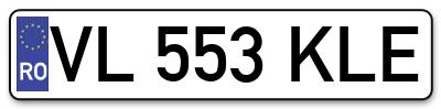 Placuta inmatriculare numar auto  VL-553-KLE, VL 553 KLE, VL553KLE