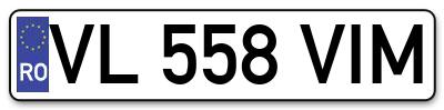 Placuta inmatriculare numar auto  VL-558-VIM, VL 558 VIM, VL558VIM