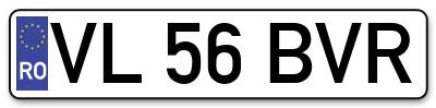 Placuta inmatriculare numar auto  VL-56-BVR, VL 56 BVR, VL56BVR