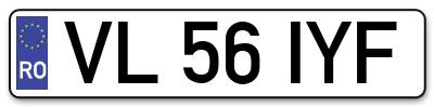 Placuta inmatriculare numar auto  VL-56-IYF, VL 56 IYF, VL56IYF