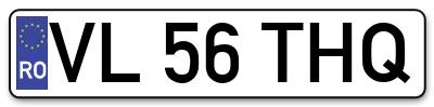 Placuta inmatriculare numar auto  VL-56-THQ, VL 56 THQ, VL56THQ