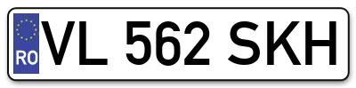 Placuta inmatriculare numar auto  VL-562-SKH, VL 562 SKH, VL562SKH