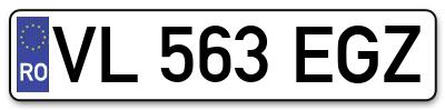 Placuta inmatriculare numar auto  VL-563-EGZ, VL 563 EGZ, VL563EGZ