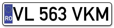 Placuta inmatriculare numar auto  VL-563-VKM, VL 563 VKM, VL563VKM