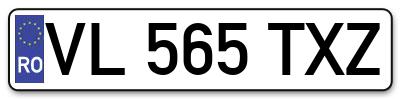 Placuta inmatriculare numar auto  VL-565-TXZ, VL 565 TXZ, VL565TXZ