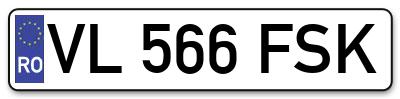Placuta inmatriculare numar auto  VL-566-FSK, VL 566 FSK, VL566FSK