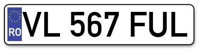 Placuta inmatriculare numar auto  VL-567-FUL, VL 567 FUL, VL567FUL