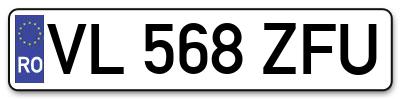 Placuta inmatriculare numar auto  VL-568-ZFU, VL 568 ZFU, VL568ZFU