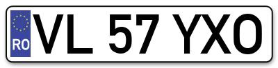 Placuta inmatriculare numar auto  VL-57-YXO, VL 57 YXO, VL57YXO