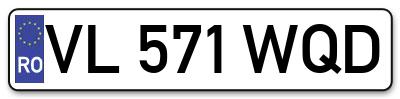 Placuta inmatriculare numar auto  VL-571-WQD, VL 571 WQD, VL571WQD