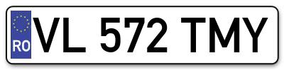 Placuta inmatriculare numar auto  VL-572-TMY, VL 572 TMY, VL572TMY