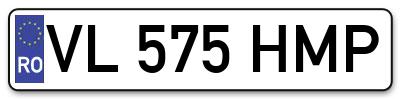 Placuta inmatriculare numar auto  VL-575-HMP, VL 575 HMP, VL575HMP