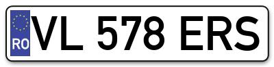 Placuta inmatriculare numar auto  VL-578-ERS, VL 578 ERS, VL578ERS