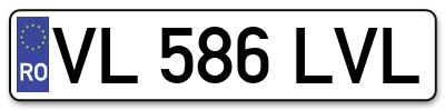 Placuta inmatriculare numar auto  VL-586-LVL, VL 586 LVL, VL586LVL