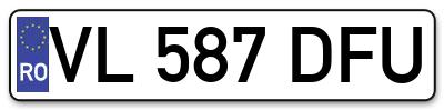 Placuta inmatriculare numar auto  VL-587-DFU, VL 587 DFU, VL587DFU