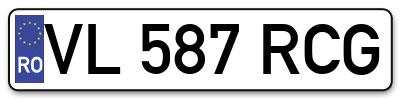 Placuta inmatriculare numar auto  VL-587-RCG, VL 587 RCG, VL587RCG