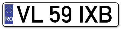 Placuta inmatriculare numar auto  VL-59-IXB, VL 59 IXB, VL59IXB