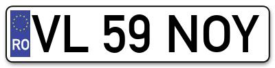 Placuta inmatriculare numar auto  VL-59-NOY, VL 59 NOY, VL59NOY
