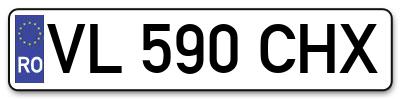 Placuta inmatriculare numar auto  VL-590-CHX, VL 590 CHX, VL590CHX