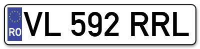 Placuta inmatriculare numar auto  VL-592-RRL, VL 592 RRL, VL592RRL